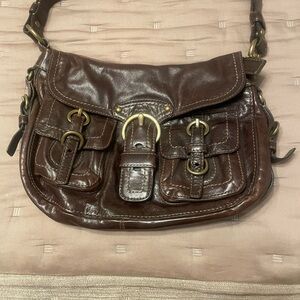 Authentic Coach Brown Leather Shoulder Bag